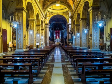Interior of Parrocchia Maria SS Church. Annunziata