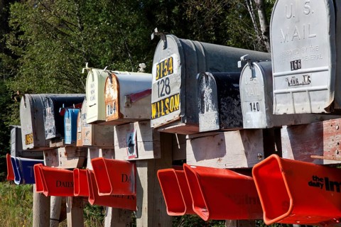 Traditional American mailboxes near Ferndale