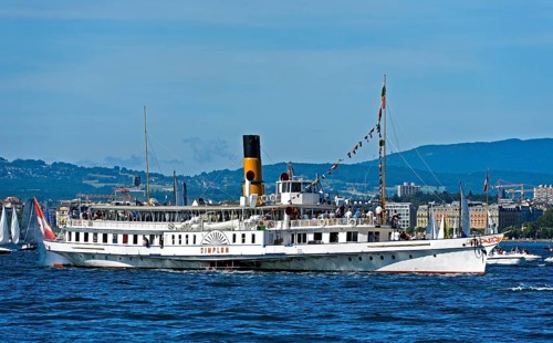 Schaufelraddampfer Simplon on Lake Geneva