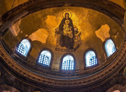 Mosaic of the Virgin Mary and Jesus