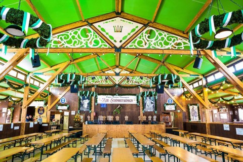 Construction of marquee for the beauty queen