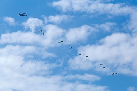 Skydivers near Langenargen