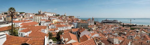 Panoramic view of Alfama from Portas do Sol
