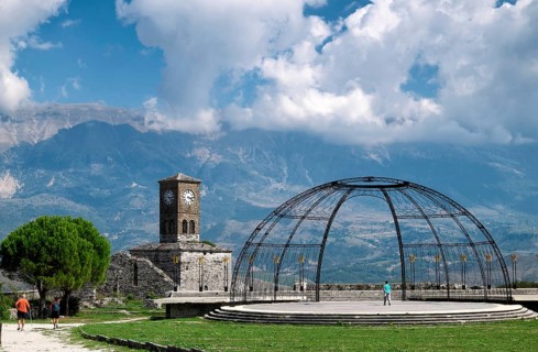Clock tower in Gjirokastra Castle