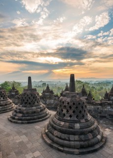 Borobudur Temple at sunrise