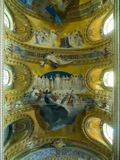 Frescoed ceilings in church Parrocchia Maria SS Church. Annunziata