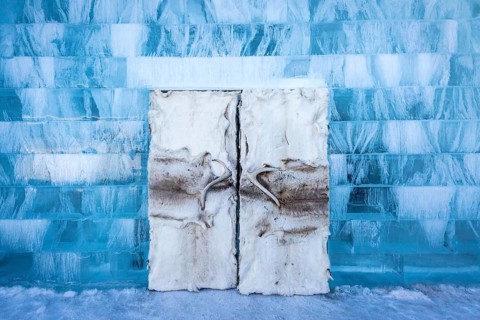 Doors made of hides and antlers