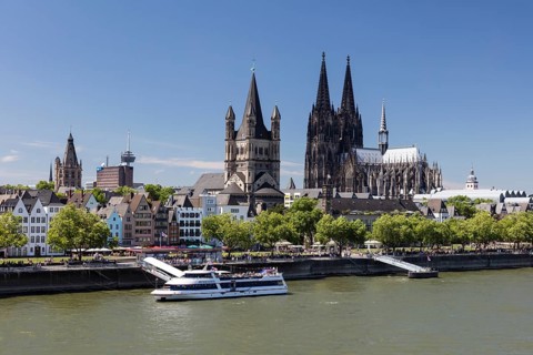 Landing bridge on the Rhine bank