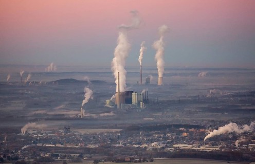 View of three power plants