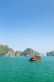 Limestone karst formations in Lan Ha Bay
