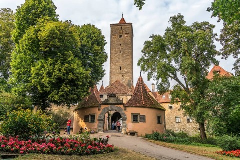 Castle gate from the 12th century in Rothenburg ob der Tauber