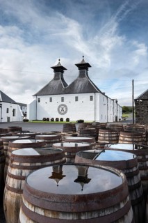 Used bourbon barrels at Ardbeg whiskey distillery