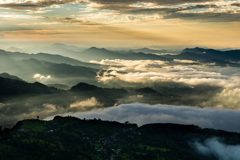 View across a mountain range