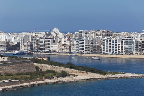Manoel Island and panorama of Sliema