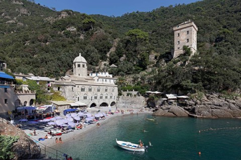 Bay with Benedictine Abbey of San Fruttuoso and Torre Doria