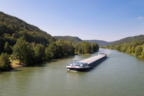 Cargo ship on Rhine-Main-Danube Canal