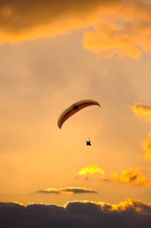 Paraglider in the air