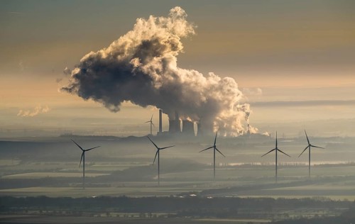 Smoke cloud from power plant Weisweiler