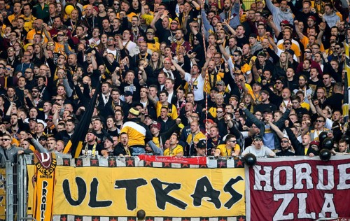 Public gallery at soccer match