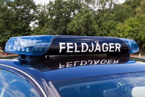 Blue light with reflection of the military police of the German Armed Forces