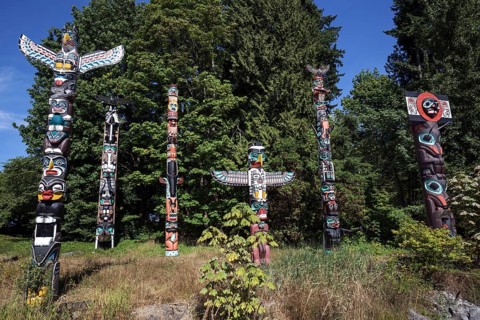 Totem poles in Stanley Park