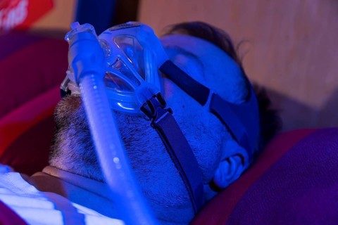 Man with sleep apnea syndrome