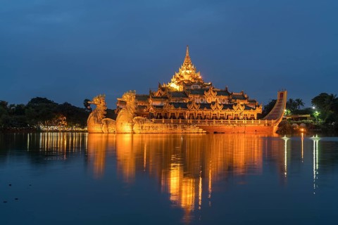 Karaweik Palace on Kandawgyi Lake