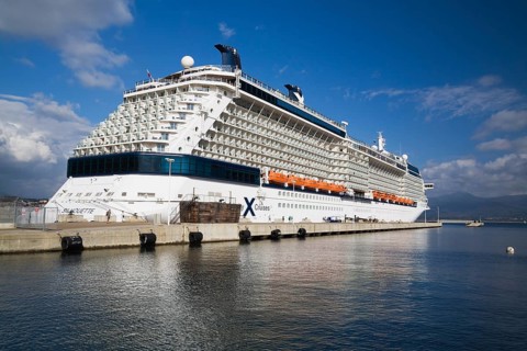 Celebrity X Silhouette cruise ship moored in port