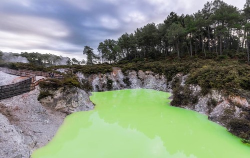 Green Devil's Bath thermal lake in Wai-O-Tapu thermal area