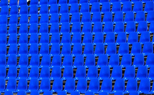 Empty grandstand seats
