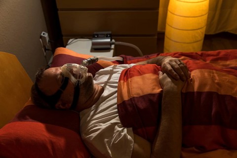 Man with sleep apnea syndrome