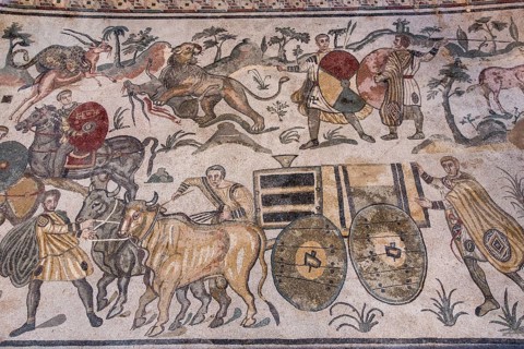 Ancient roman floor mosaic