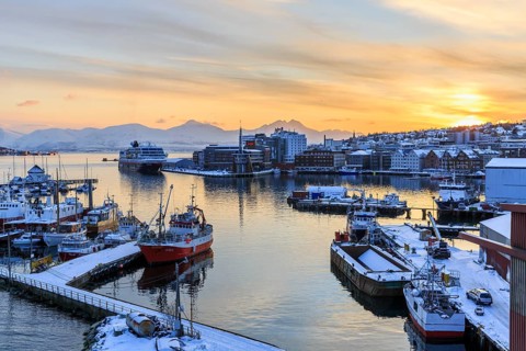 Harbor in winter