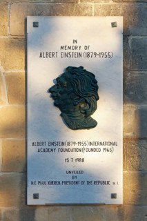 Memorial plaque for Albert Einstein
