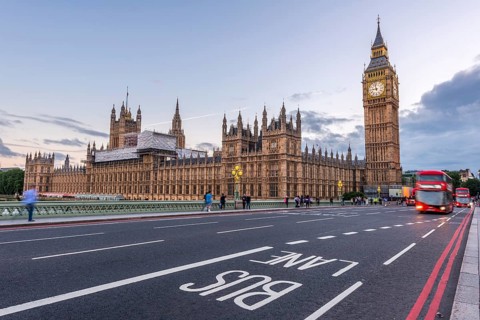 Double decker bus on Westminster Bridge