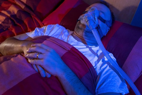Man with sleep apnea syndrome