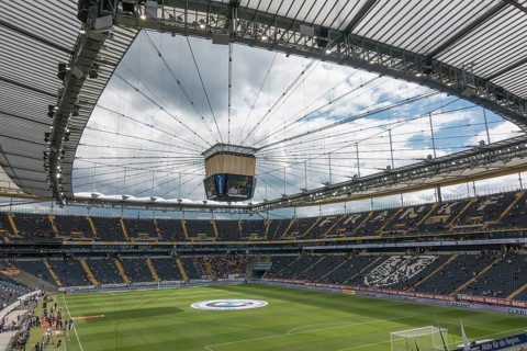 Football stadium Commerzbank-Arena before a Bundesliga game