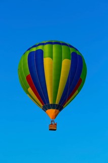 Hot air balloon in front of blue sky