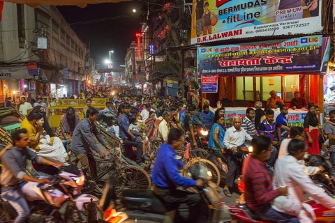 Street scene during rush hour