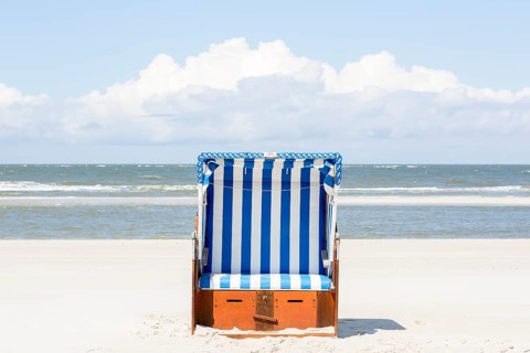 Beach chair on the beach