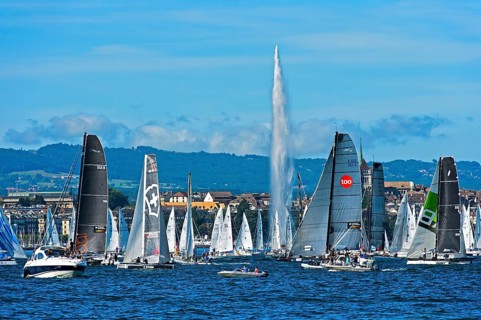 Sailboats at the start line