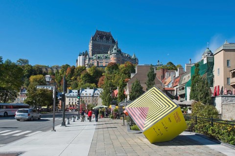 View from the lower town to Chateau Frontenac