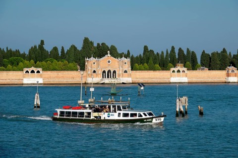 View to the cemetery island San Michele
