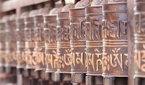 Prayer wheels at Swayambhunath temple