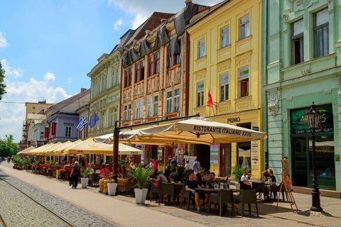 Main street with gastronomy