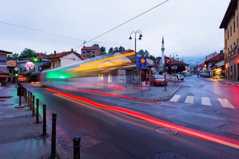 Vehicle Light rails at dawn