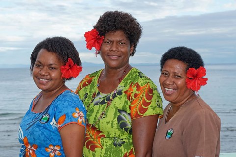 Fijian women smiling