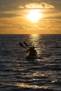 Canoe at sunset