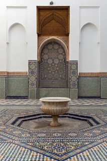 Tiled fountain at Dar Si Said Museum
