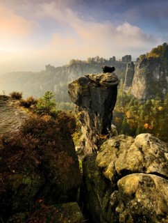 View of Wehlnadel and Bastei bridge